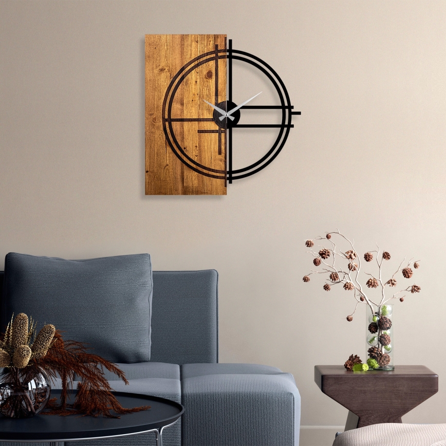 Relógio de parede 58x56 cm 1xAA madeira/metal