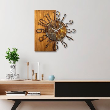 Relógio de parede 58x58 cm 1xAA madeira/metal