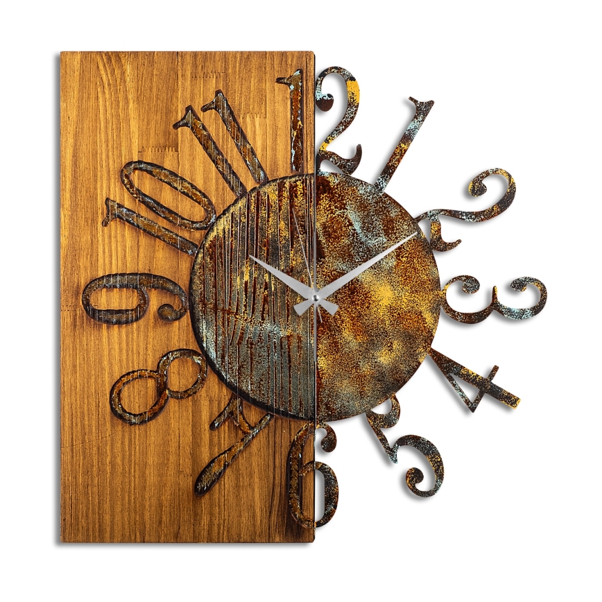 Relógio de parede 58x58 cm 1xAA madeira/metal