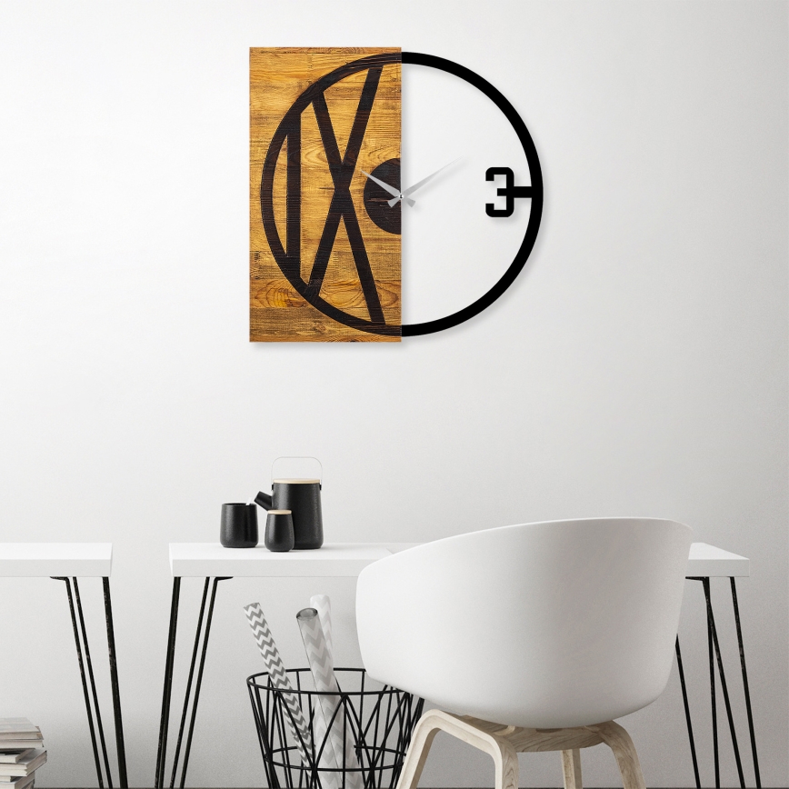 Relógio de parede 58x58 cm 1xAA madeira/metal