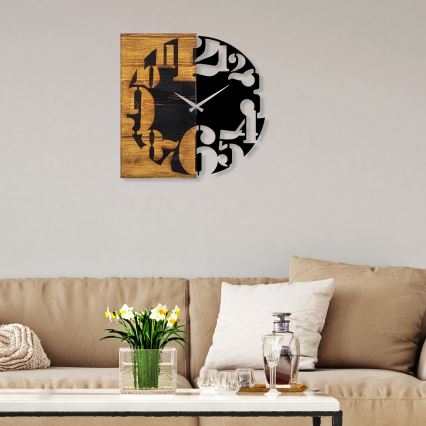 Relógio de parede 58x58 cm 1xAA madeira/metal