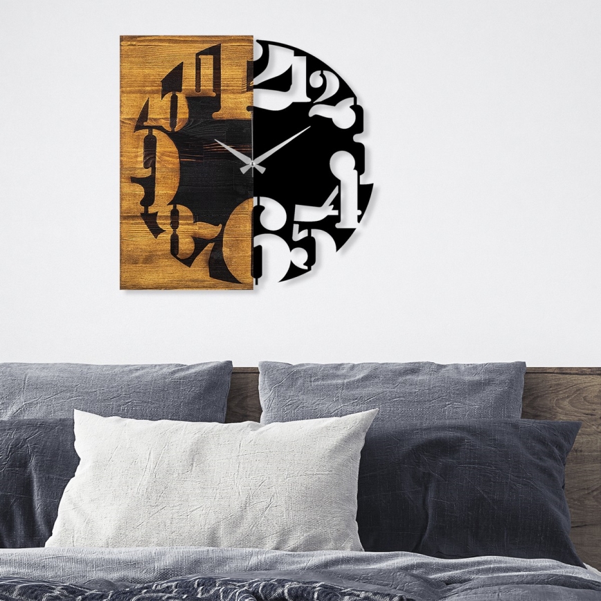 Relógio de parede 58x58 cm 1xAA madeira/metal