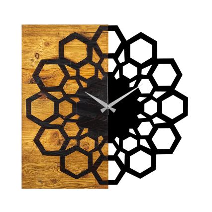 Relógio de parede 58x58 cm 1xAA madeira/metal