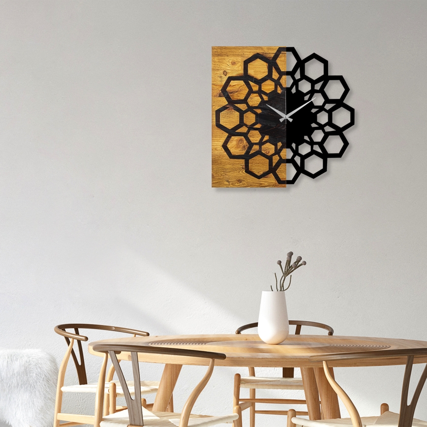 Relógio de parede 58x58 cm 1xAA madeira/metal