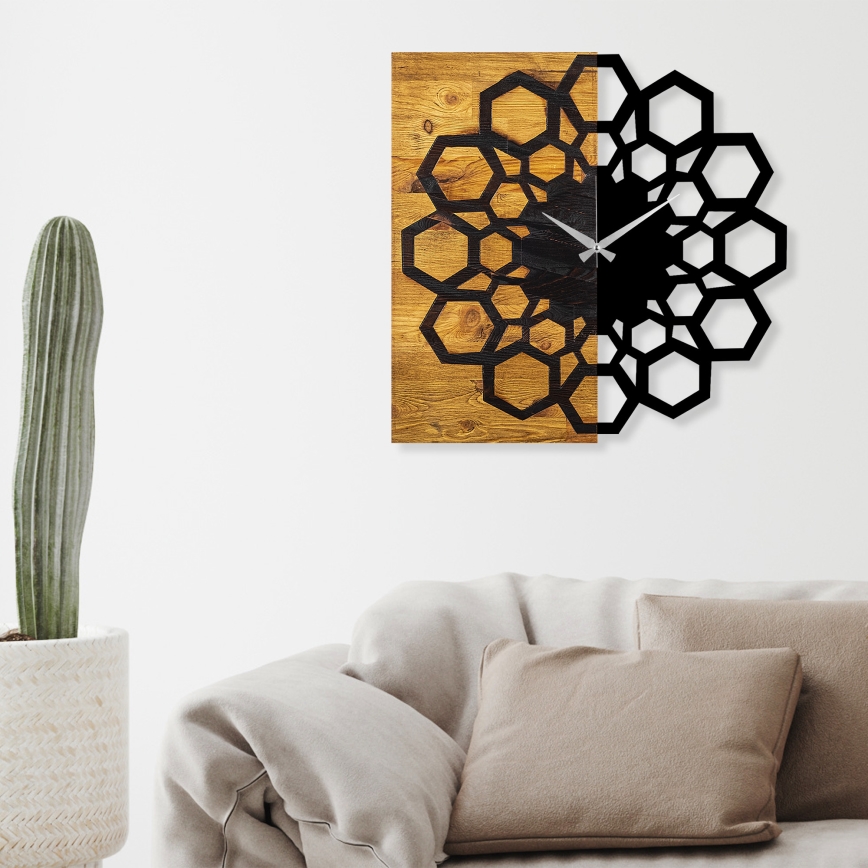 Relógio de parede 58x58 cm 1xAA madeira/metal