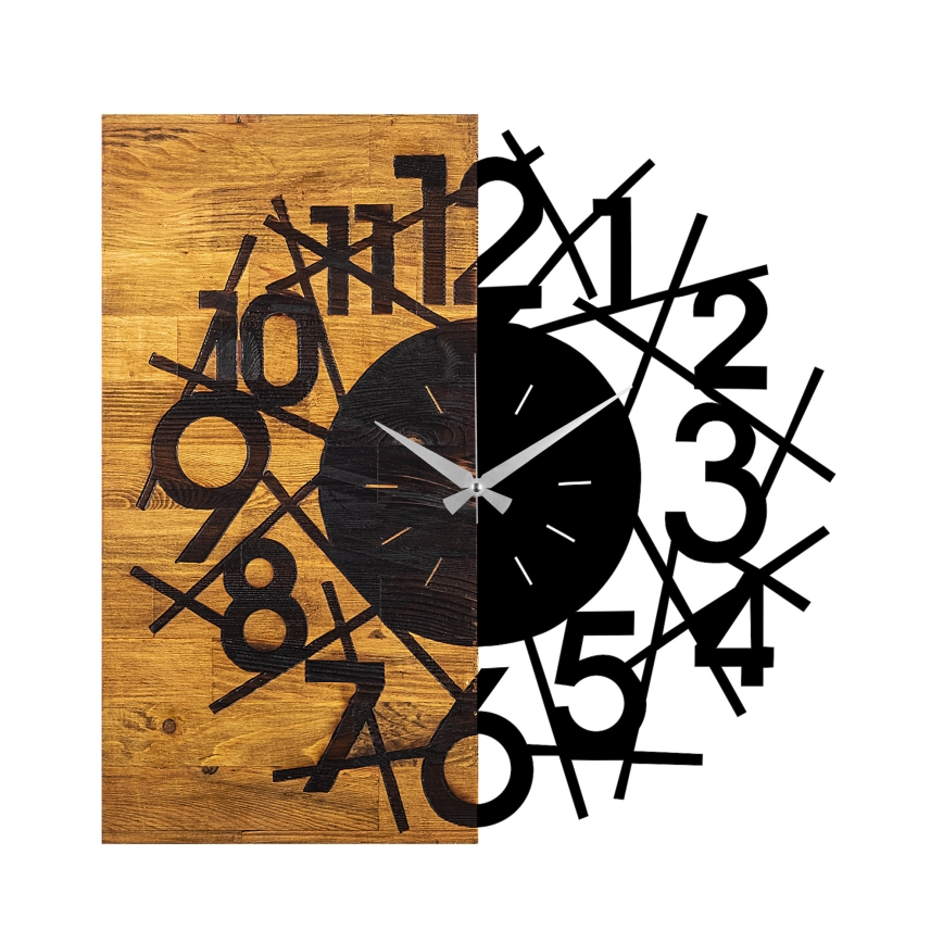 Relógio de parede 59x58 cm 1xAA madeira/metal