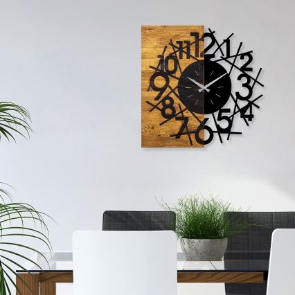 Relógio de parede 59x58 cm 1xAA madeira/metal