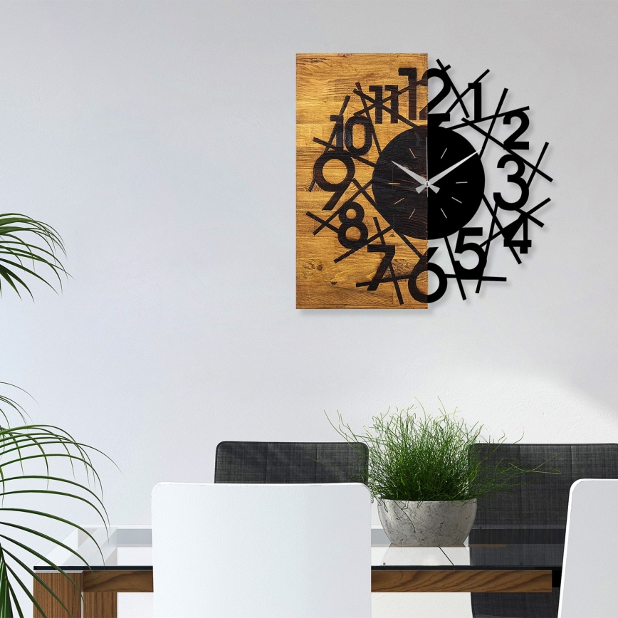 Relógio de parede 59x58 cm 1xAA madeira/metal