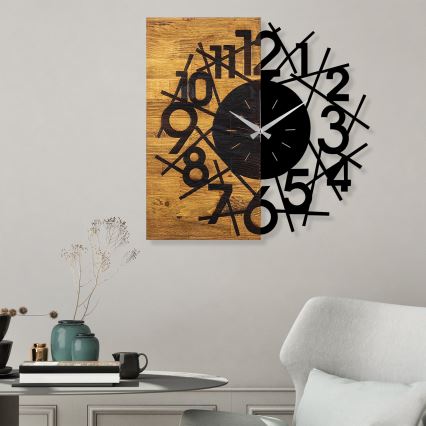Relógio de parede 59x58 cm 1xAA madeira/metal