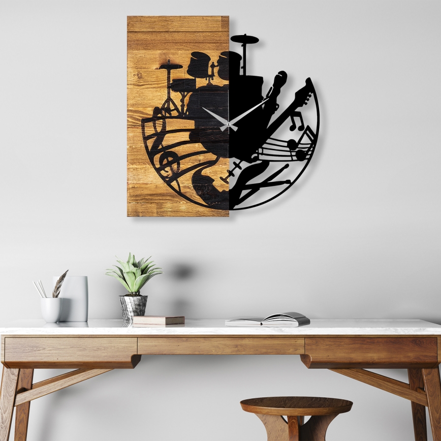 Relógio de parede 60x58 cm 1xAA madeira/metal