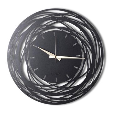 Relógio de parede 70 cm 1xAA preto/dourada