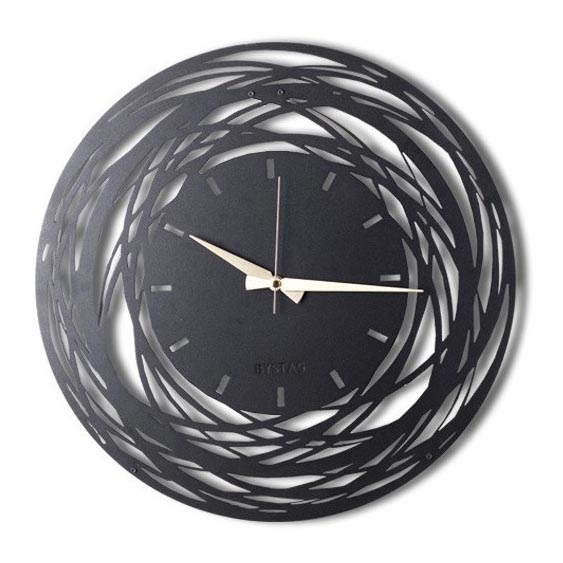 Relógio de parede 70 cm 1xAA preto/dourada