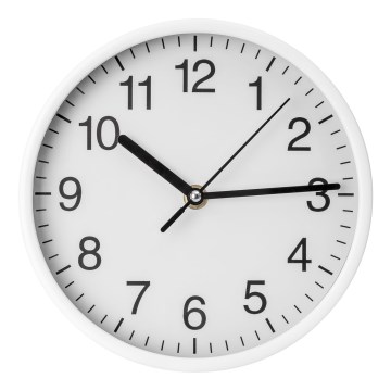 Relógio de parede diâmetro 20 cm 1xAA branco/preto