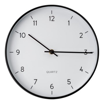 Relógio de parede diâmetro 25 cm 1xAA preto/branco