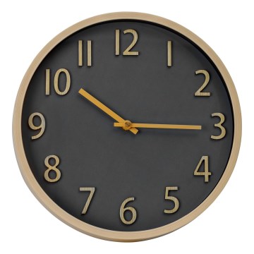 Relógio de parede diâmetro 30 cm 1xAA dourado/cinzento
