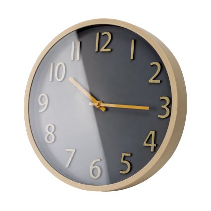 Relógio de parede diâmetro 30 cm 1xAA dourado/cinzento
