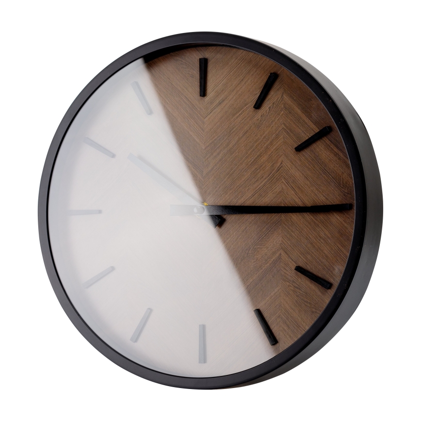 Relógio de parede diâmetro 30 cm 1xAA preto/castanho