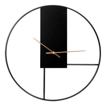 Relógio de parede diâmetro 50 cm 1xAA preto/dourado