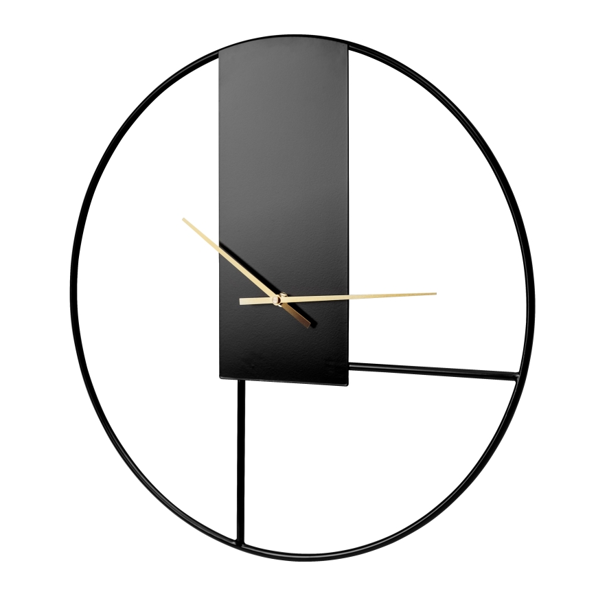 Relógio de parede diâmetro 50 cm 1xAA preto/dourado