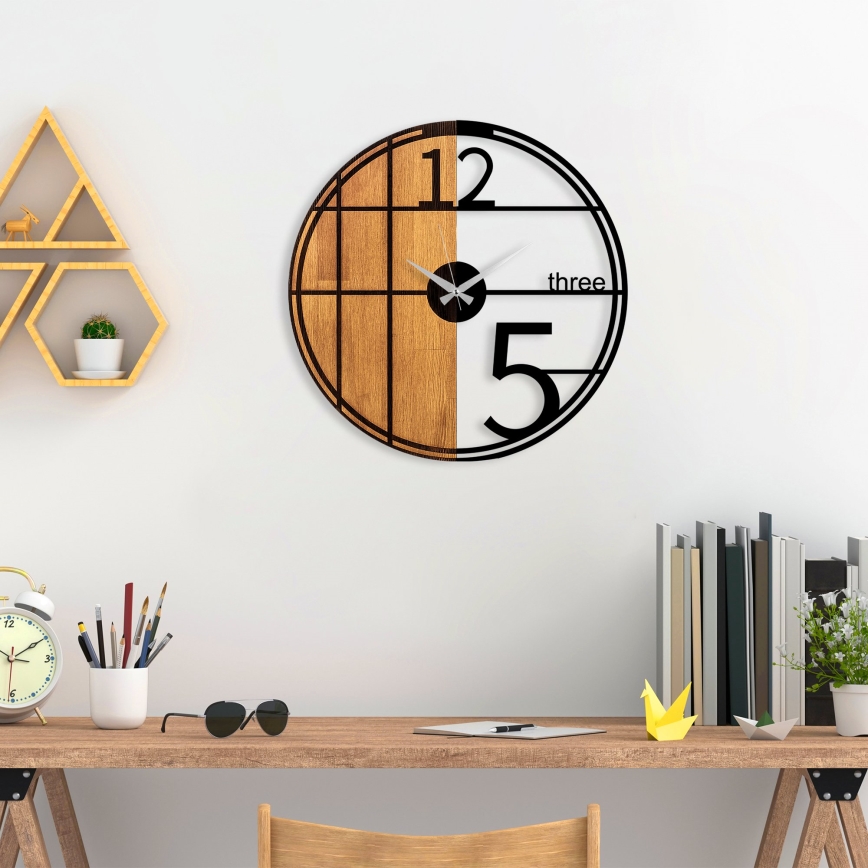 Relógio de parede diâmetro 56 cm 1xAA madeira/metal