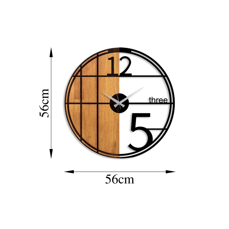 Relógio de parede diâmetro 56 cm 1xAA madeira/metal