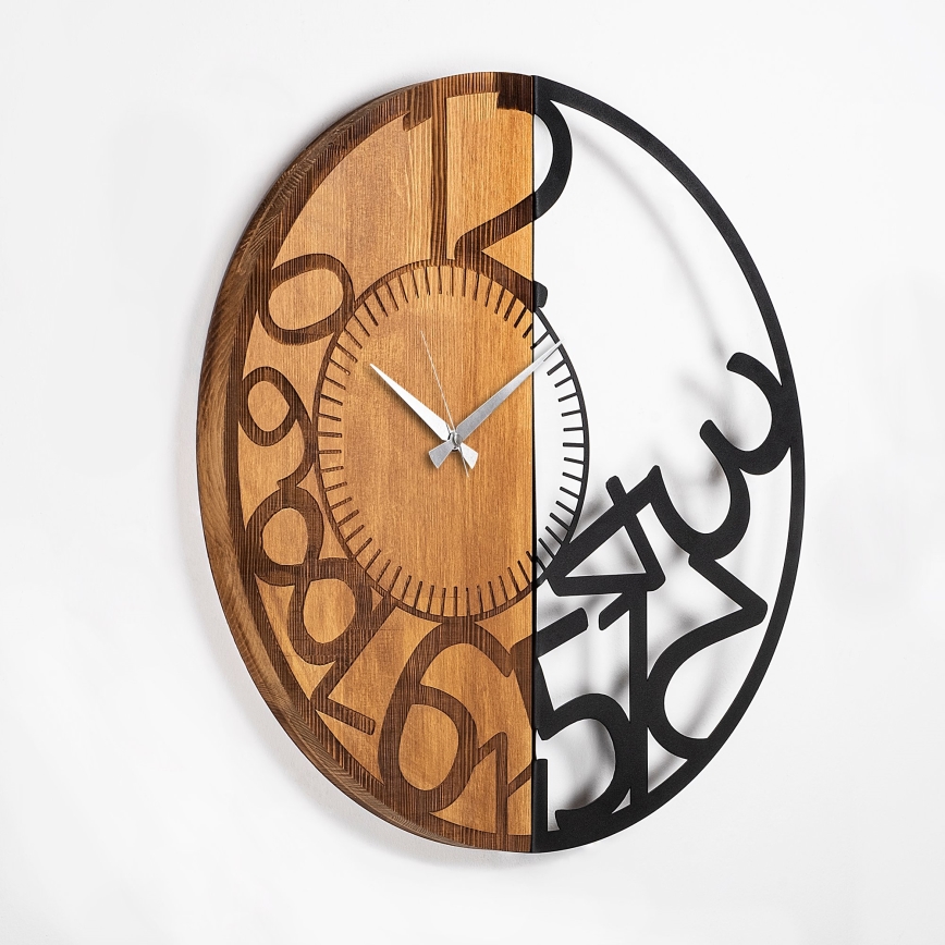 Relógio de parede diâmetro 56 cm 1xAA madeira/metal