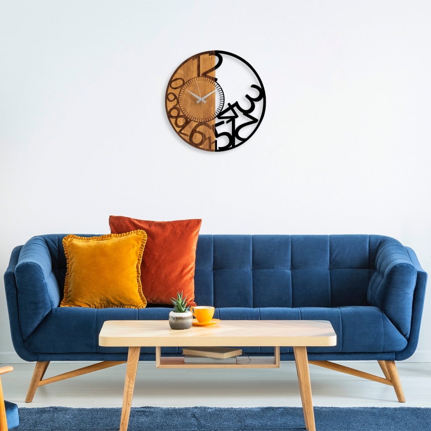 Relógio de parede diâmetro 56 cm 1xAA madeira/metal