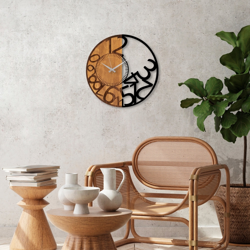 Relógio de parede diâmetro 56 cm 1xAA madeira/metal