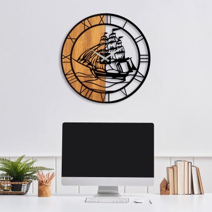 Relógio de parede diâmetro 56 cm 1xAA madeira/metal