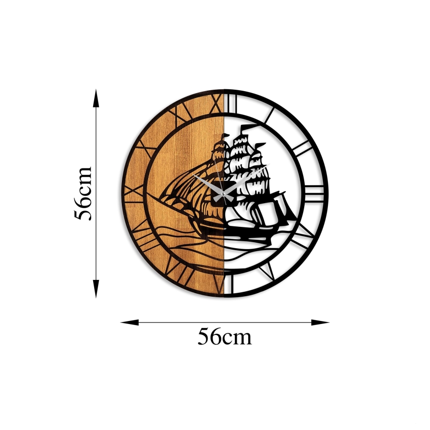 Relógio de parede diâmetro 56 cm 1xAA madeira/metal