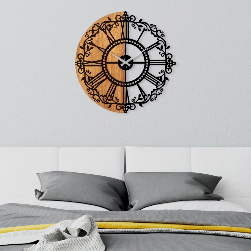 Relógio de parede diâmetro 56 cm 1xAA madeira/metal