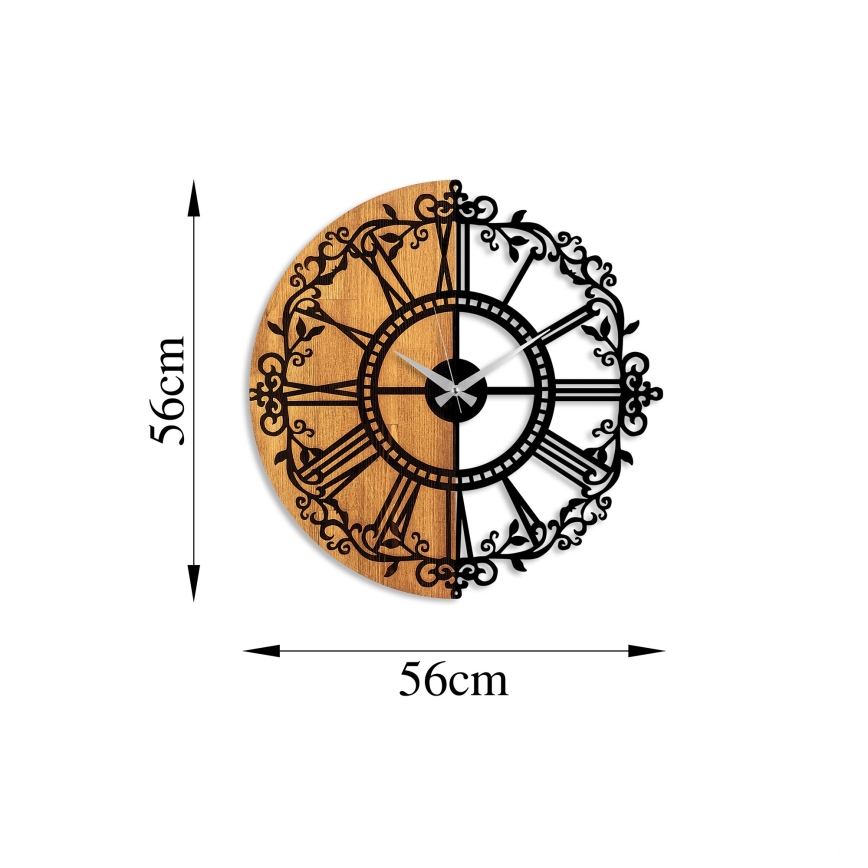 Relógio de parede diâmetro 56 cm 1xAA madeira/metal