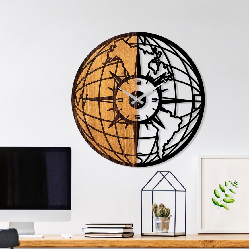 Relógio de parede diâmetro 56 cm 1xAA madeira/metal