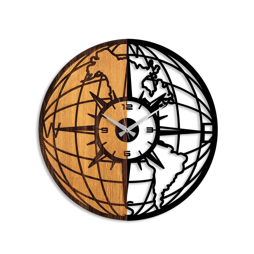 Relógio de parede diâmetro 56 cm 1xAA madeira/metal
