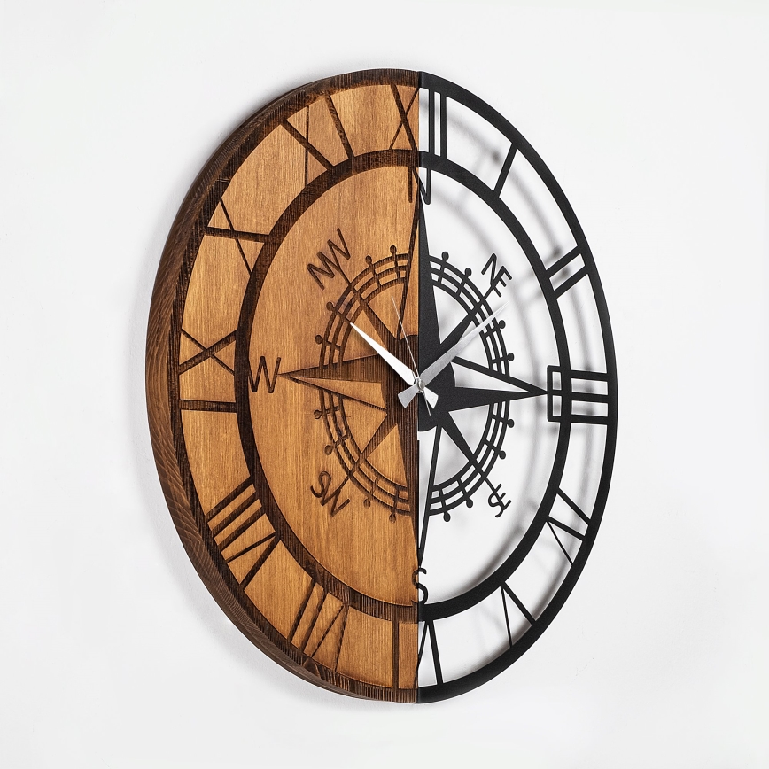 Relógio de parede diâmetro 56 cm 1xAA madeira/metal