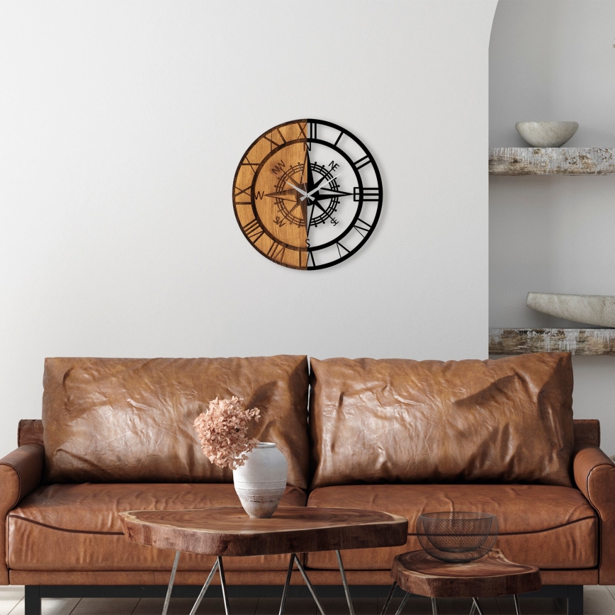 Relógio de parede diâmetro 56 cm 1xAA madeira/metal
