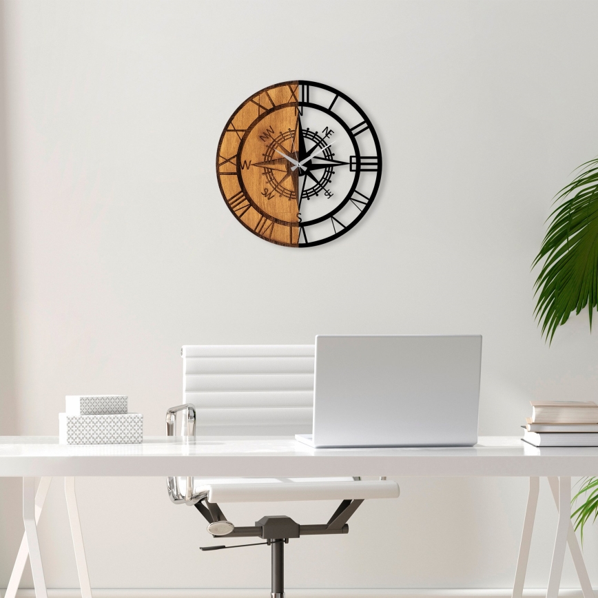 Relógio de parede diâmetro 56 cm 1xAA madeira/metal