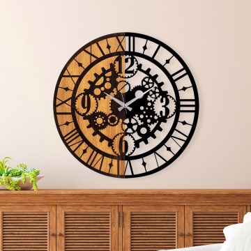 Relógio de parede diâmetro 56 cm 1xAA madeira/metal