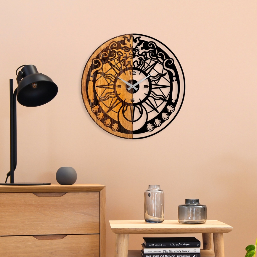 Relógio de parede diâmetro 56 cm 1xAA madeira/metal