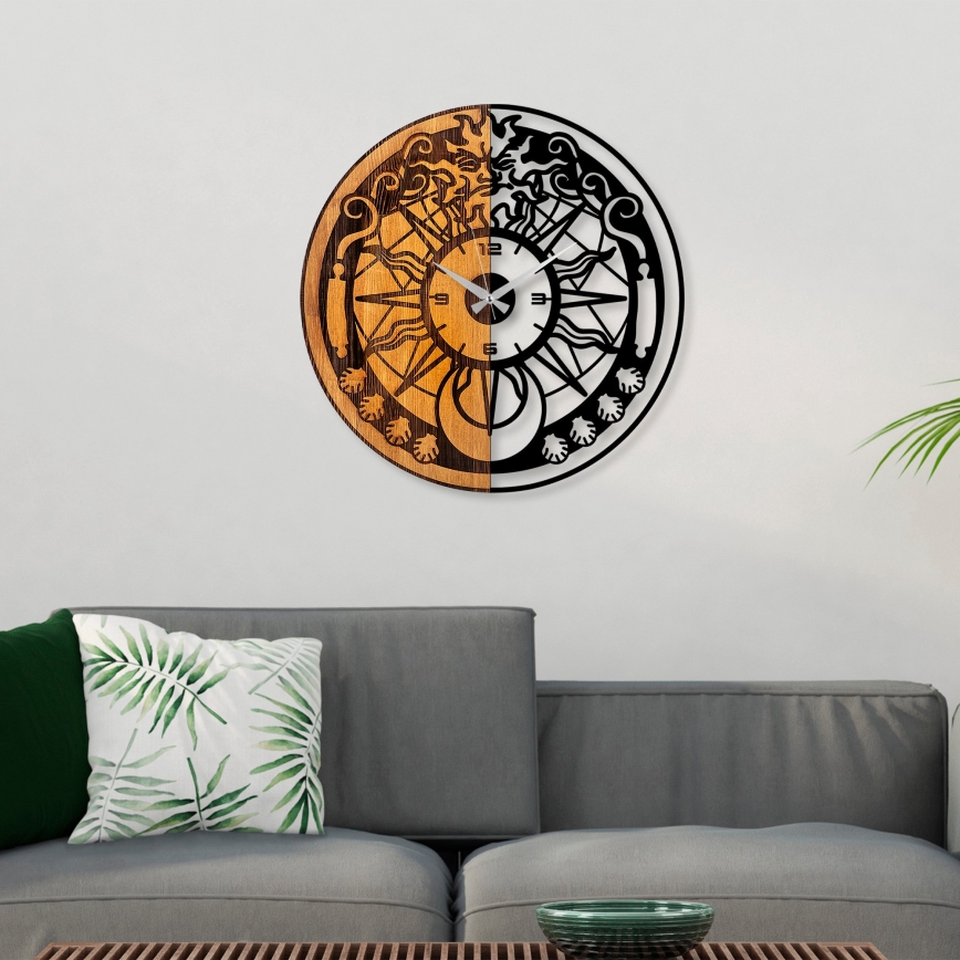 Relógio de parede diâmetro 56 cm 1xAA madeira/metal