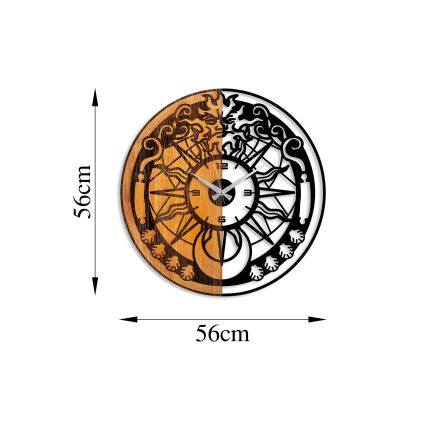 Relógio de parede diâmetro 56 cm 1xAA madeira/metal