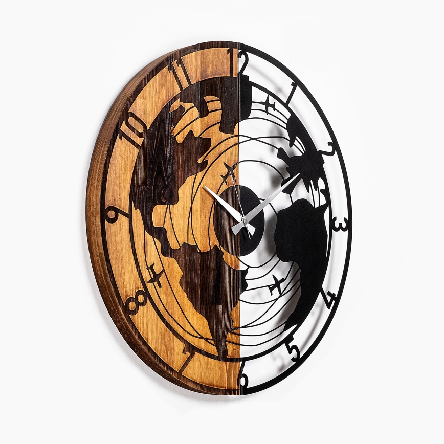 Relógio de parede diâmetro 56 cm 1xAA madeira/metal