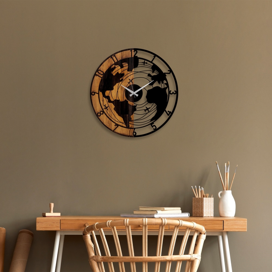 Relógio de parede diâmetro 56 cm 1xAA madeira/metal