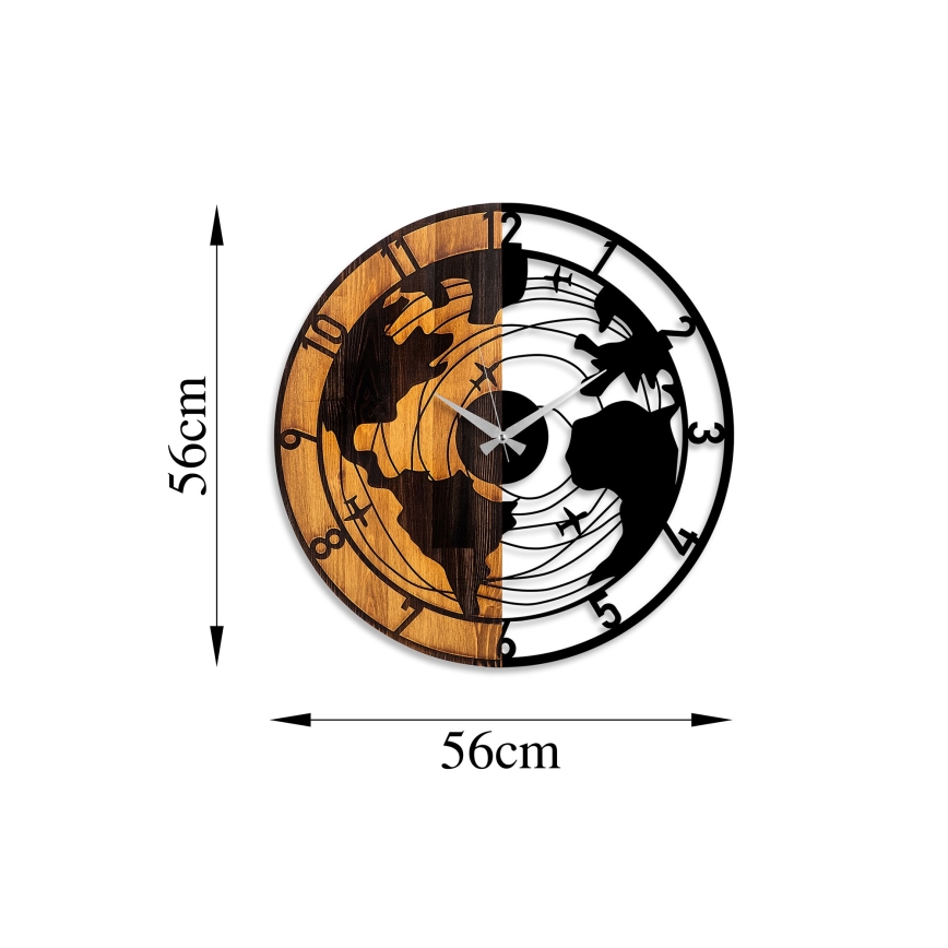 Relógio de parede diâmetro 56 cm 1xAA madeira/metal