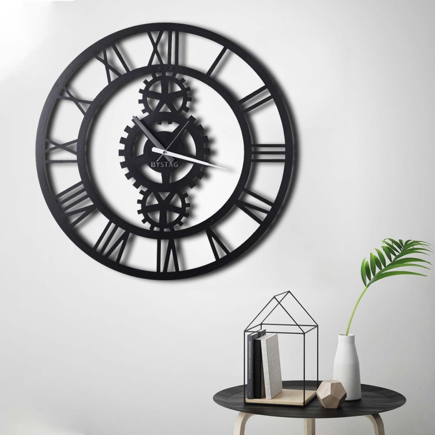 Relógio de parede diâmetro 70 cm 1xAA preto