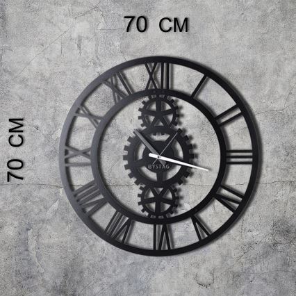 Relógio de parede diâmetro 70 cm 1xAA preto