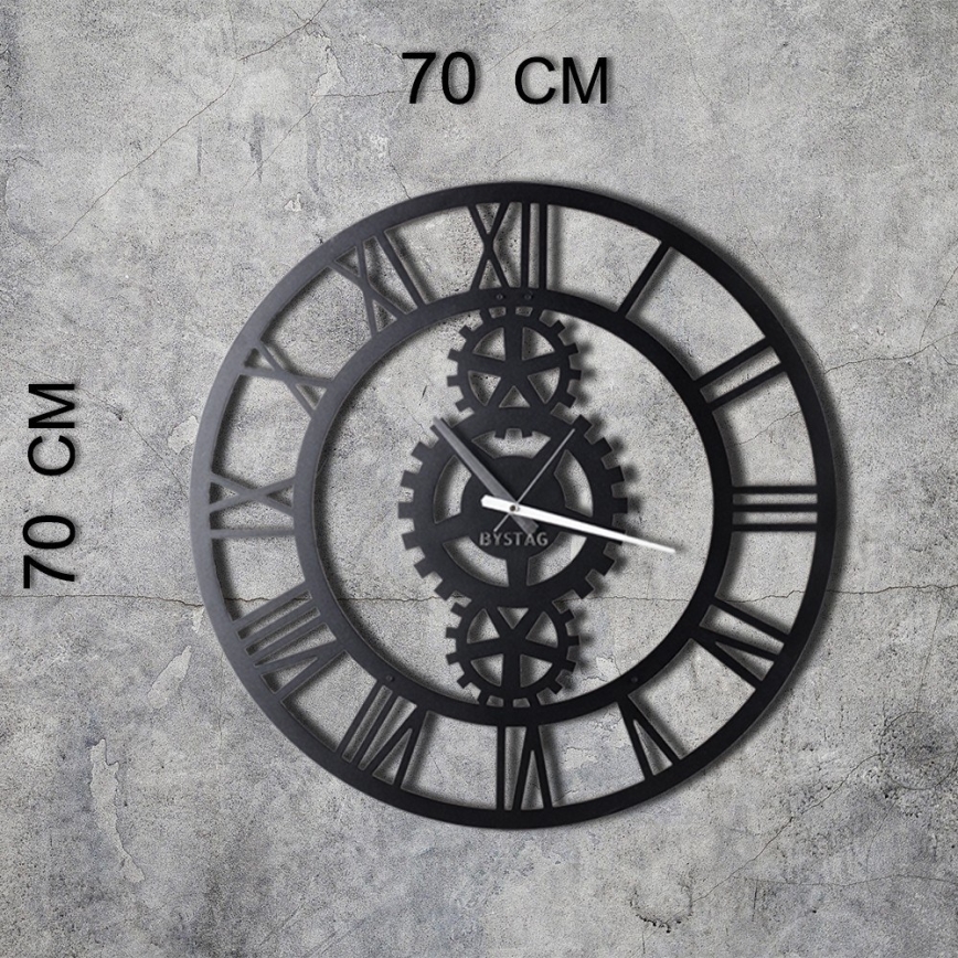 Relógio de parede diâmetro 70 cm 1xAA preto