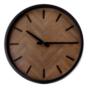 Relógio de parede Ø 30 cm 1xAA preto/marrom