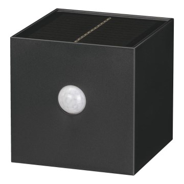 Retlux - Aplique de parede solar LED com sensor LED/1W/3,7V 1200 mAh IP44 preto