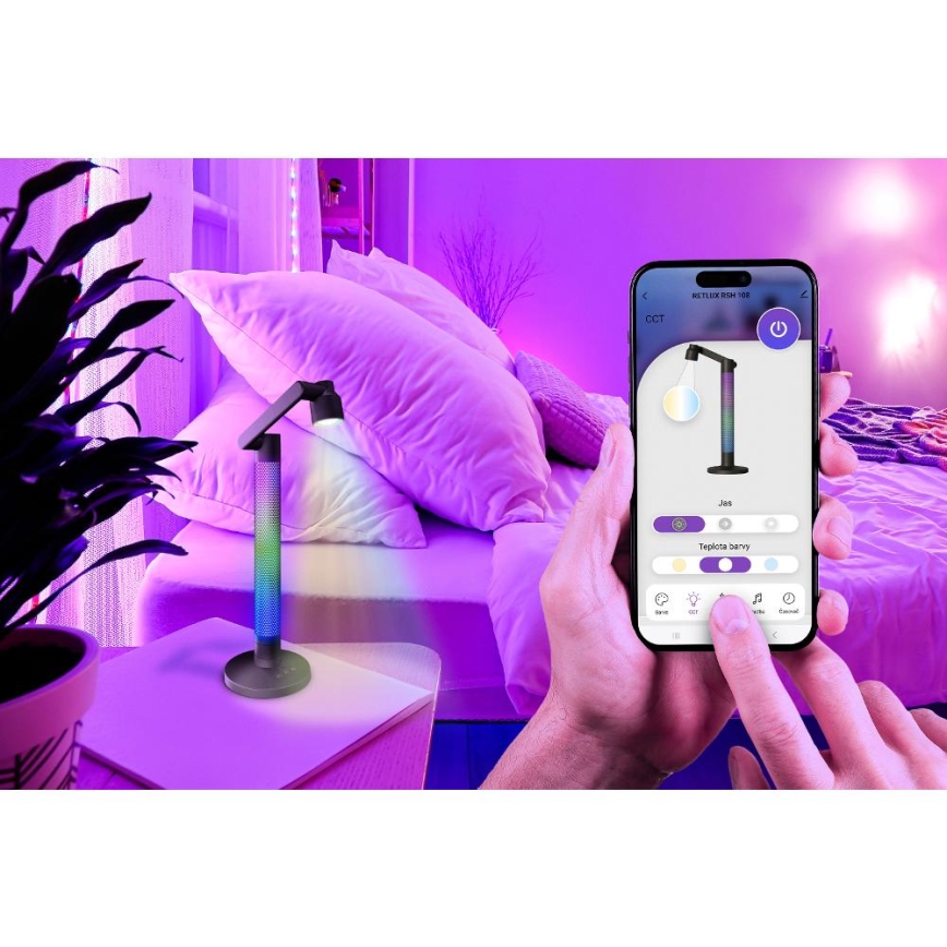 Candeeiro de mesa LED RGBW com regulação LED/10W/5V 2700-6000K Wi-Fi Tuya + comando
